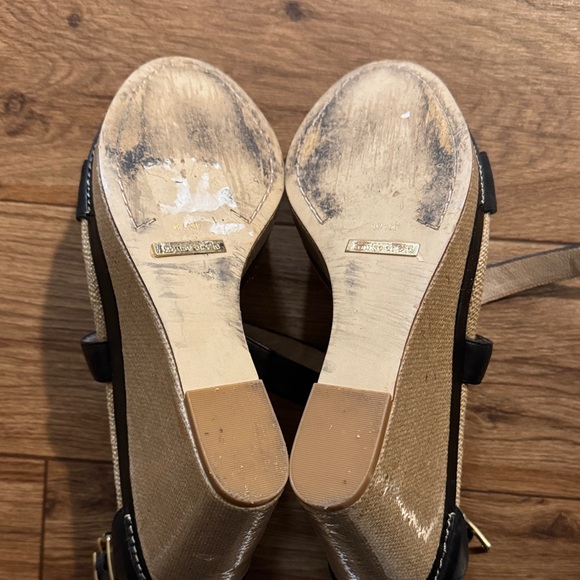 Louise et Cie Black & Natural Straw Trim Strappy Heels - Picture 5 of 5